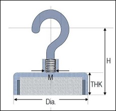 Neodymium Hook Magnet Diagram NdFeB Hook Magnet Diagram