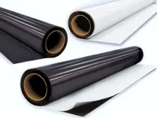 Rolls of Magnetic Sheeting with Adhesive, Plain or in White Vinyl