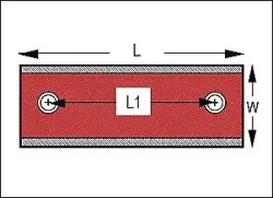 NdFeB Channel Magnet w/Countersunk Holes Diagram