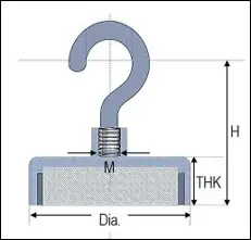 NdFeB Hook Magnet Diagram