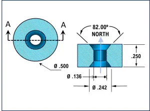 Countersunk Magnet w/2 Countersunk Holes