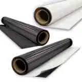 Rolls of Magnetic Sheeting with Adhesive, Plain or in White Vinyl